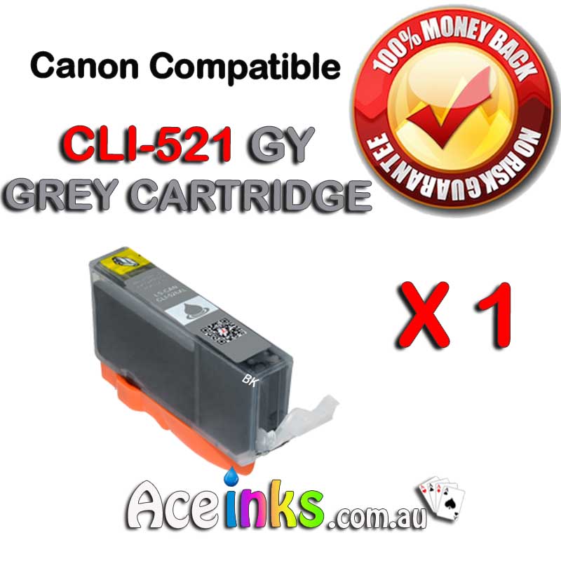 Compatible Canon CLI-521GY Grey Single